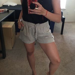 Linen Striped Shorts